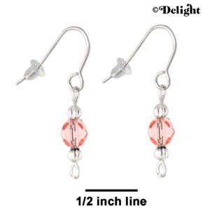 C2253 - Beaded Earrings - Pink (3 pairs per package)