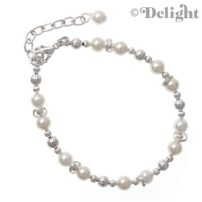 C2325 - Beaded Bracelet - Pearl (3 bracelets per package)