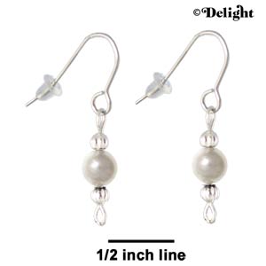 C2374 - Beaded Earrings - Pearl (3 pairs per package)