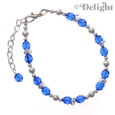 C2385 - Beaded Bracelet - Blue (3 bracelets per package)