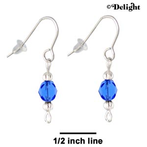 C2386 - Beaded Earrings - Blue (3 pairs per package)