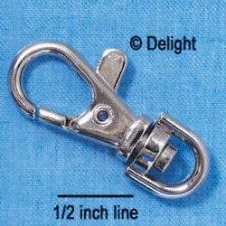 F2862 - Imitation Rhodium Large Swivel Clasp (6 per package)