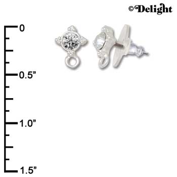 F1010 - 5mm Clear Swarovski Crystal Post Earrings - Silver plated Finding (3 pairs per package)