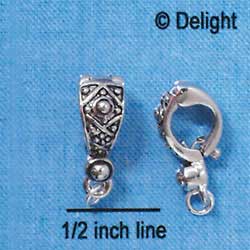 F1029 - Silver plated Antiqued Hinged Bail (6 per package)