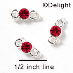 F1035 - 5mm Red (Light Siam) Swarovski Crystal Connector - Silver plated Finding (6 per package)