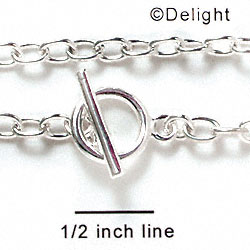 F1085 - Silver Chain Bracelet with Circle Toggle