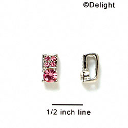 F1112 - Swarovski Pink Crystal Necklace Bail (6 per package)