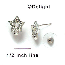 F1135 - Mini Clear Swarovski Crystal Hearts - Post Earrings (3 Pair per package)