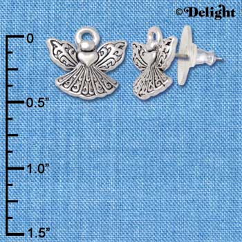 F1198 - Mini Angel with Heart - Post Earrings (3 Pair per package)