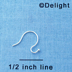 F1203 - Silver Plated French Hook Earwire with ball (100 per package)