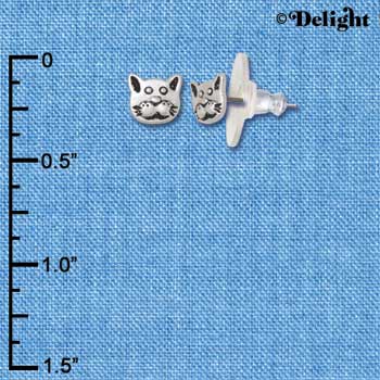 F1211 - Mini Cat Face - Post Earrings