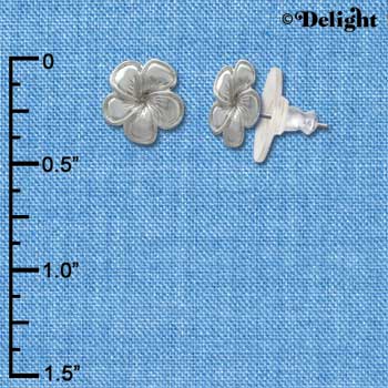 F1244 - Small Silver Flower - Post Earrings