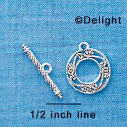 F1291 tlf - Silver Fancy Filigree Toggle Clasp (2 pair per package)