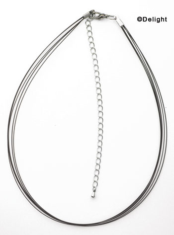 F1320 tlf - 6 Strand - Black Wire Necklace (15