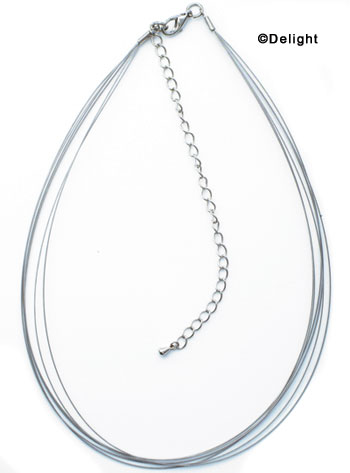 F1321 tlf - 6 Strand - Silver Wire Necklace (15