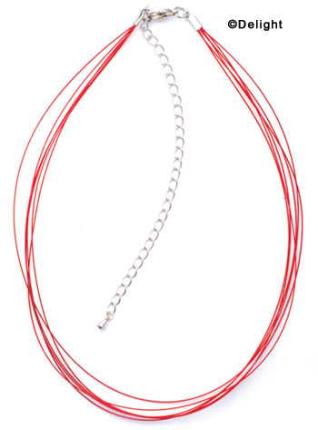 F1322 tlf - 6 Strand - Red Wire Necklace (15