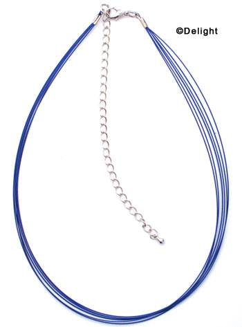 F1324 tlf - 6 Strand - Blue Wire Necklace (15