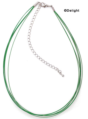 F1325 tlf - 6 Strand - Green Wire Necklace (15