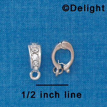 F1331 tlf - Silver Hinged Bail with 4 Swarovski Crystals (2 per package)