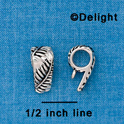 F1336 tlf - Antiqued Leaf Pattern - Silver Bail with Loop (6 per package)