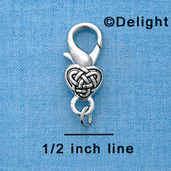 F1358 tlf - Celtic Heart - Im. Rhodium Lobster Claw Clasp (6 per package)