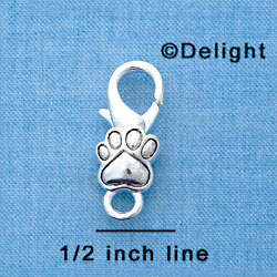 F1359 tlf - Silver Paw - Im. Rhodium Lobster Claw Clasp (6 per package)