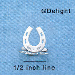 F1382 tlf - Silver Horseshoe - Adjustable - Im. Rhodium Ring (6 per package)