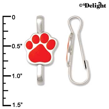 F1390 tlf - Red Paw - Im. Rhodium Plated Lanyard Clip (6 per package)