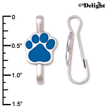 F1391 tlf - Royal Blue Paw - Im. Rhodium Plated Lanyard Clip (6 per package)