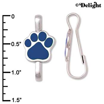 F1392 tlf - Navy Blue Paw - Im. Rhodium Plated Lanyard Clip (6 per package)