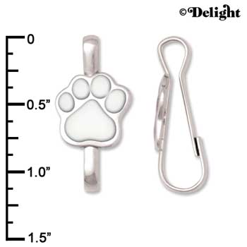 F1395 tlf - Silver Paw - Im. Rhodium Plated Lanyard Clip (6 per package)