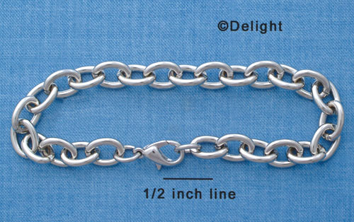 F1398 tlf - 7 Large Chain Bracelet - Im. Rhodium Plated (6 per package)