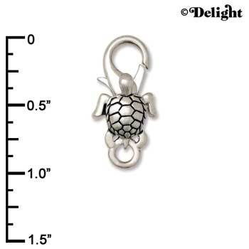 F1407 tlf - Sea Turtle - Im. Rhodium Plated Large Lobster Claw Clasp (6 per package)