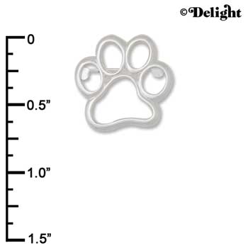 F1417 tlf - Medium Open Paw - Silver Plated Charm Pin (2 per package)