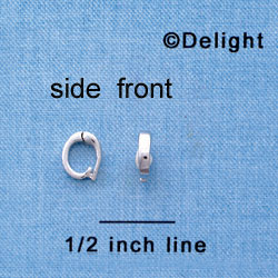 F1424 tlf - 8x6x2mm Hinged Bail - Silver Plated Finding (2 per package)