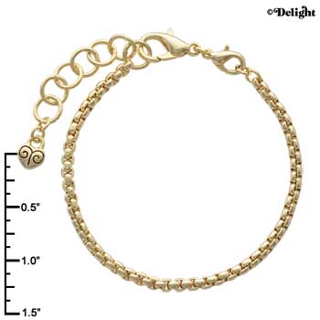 F1435 tlf - 8.5 Big Hole Bead Bracelet - Gold Plated (2 per package)