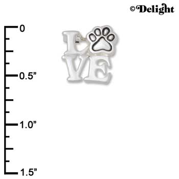 F1440 tlf - Love with Paw - Silver Plated Pin (6 per package)