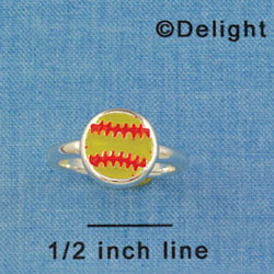 F1449 tlf - Enamel Softball - Size 7 - Silver Plated Ring (6 per package)