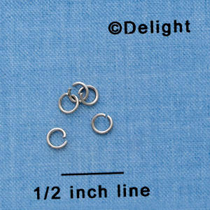 G1009 tlf - 4mm Jump Rings - 21 Gauge (.7mm) - Im. Rhodium Plated (144 per package)