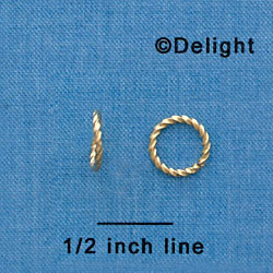 G1023 tlf - 10mm Fancy Jump Ring (1mm) - Gold Plated (100 per package)