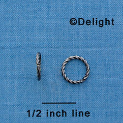 G1024 tlf - 10mm Fancy Jump Ring (1mm) - Antiqued Silver Plated (100 per package)