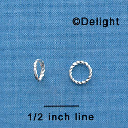 G1026 tlf - 8mm Fancy Jump Ring (1mm) - Silver Plated (100 per package)