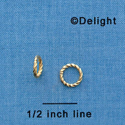 G1027 tlf - 8mm Fancy Jump Ring (1mm) - Gold Plated (100 per package)