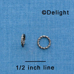G1028 tlf - 8mm Fancy Jump Ring (1mm) - Antiqued Silver Plated (100 per package)