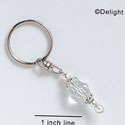 F5506 - Keychain with Glass Bead - Crystal (6 per package)