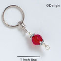 F5507 - Keychain with Glass Bead - Red (6 per package)