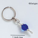 F5508 - Keychain with Glass Bead - Blue (6 per package)