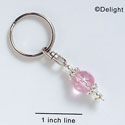 F5510 - Keychain with Glass Bead - Pink (6 per package)