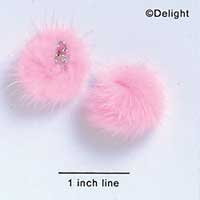F5517 - Sable Fur Ball - Light Pink - Charm (6 per package) (6 per package)