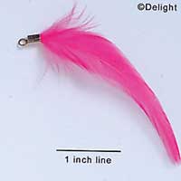 F5518 - Feather - Hot Pink - Charm (6 per package)
